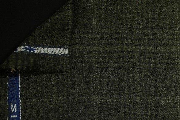 Dormeuil Fabric Green Check 100% Wool (Ref-842203)