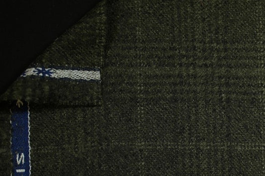 Dormeuil Fabric Green Check 100% Wool (Ref-842203)