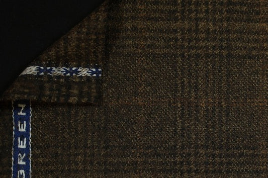 Dormeuil Fabric Brown Check 100% Wool (Ref-842204)