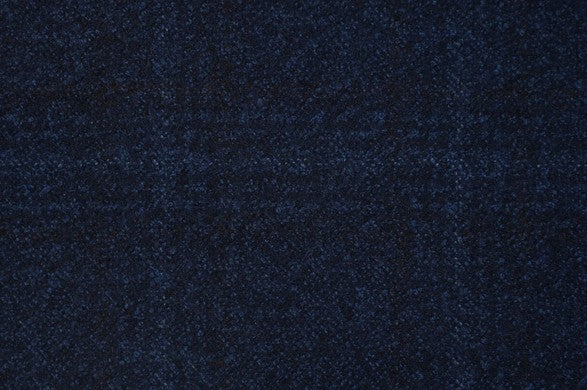 Dormeuil Fabric Navy Check 100% Wool (Ref-842207)