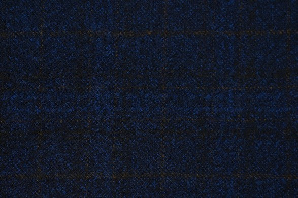 Dormeuil Fabric Navy Check 100% Wool (Ref-842208)
