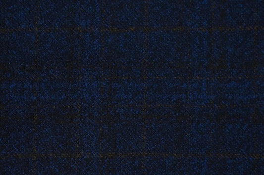 Dormeuil Fabric Navy Check 100% Wool (Ref-842208)
