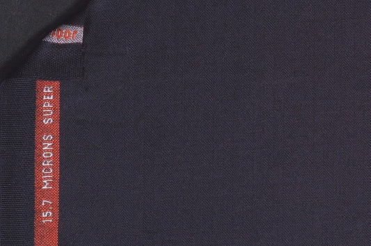 Dormeuil Fabric Navy Herringbone 100% Wool (Ref-843102)