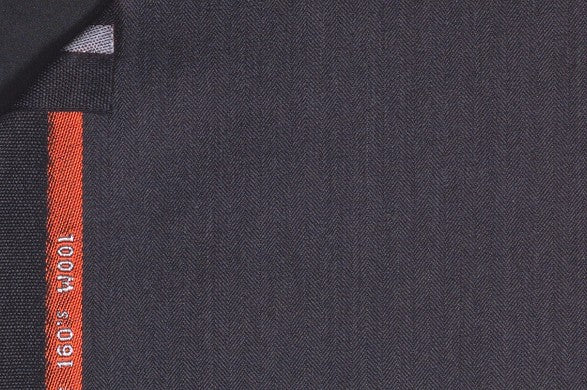 Dormeuil Fabric Grey Herringbone 100% Wool (Ref-843224)