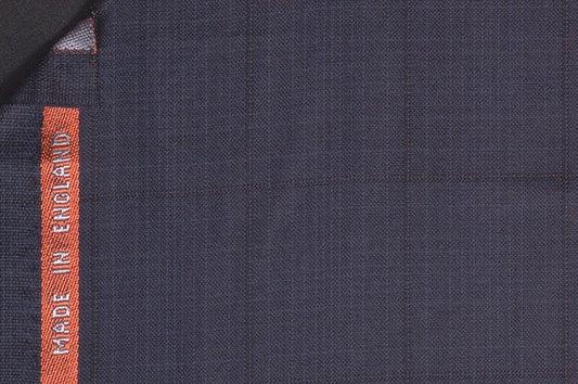Dormeuil Fabric Navy Check 100% Wool (Ref-843425)