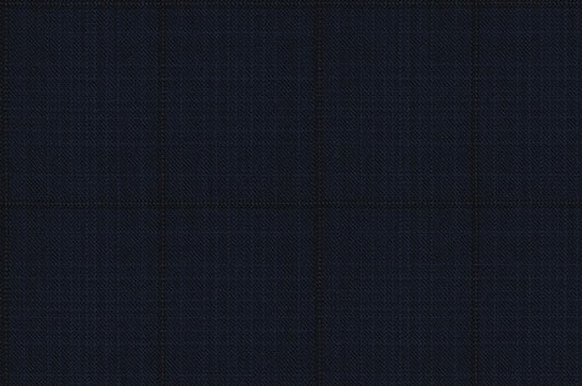 Dormeuil Fabric Navy Check 100% Wool (Ref-843425)