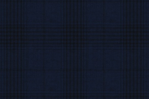 Dormeuil Fabric Blue Check 100% Wool (Ref-843435)