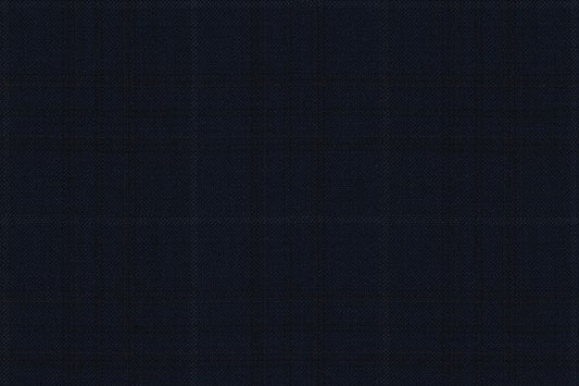 Dormeuil Fabric Navy Check 100% Wool (Ref-843458)