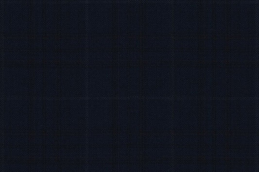 Dormeuil Fabric Navy Check 100% Wool (Ref-843458)