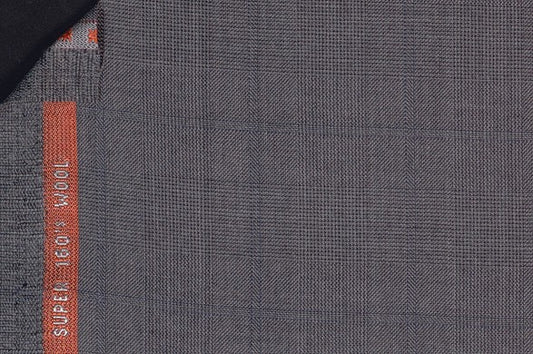 Dormeuil Fabric Grey Check 100% Wool (Ref-843471)