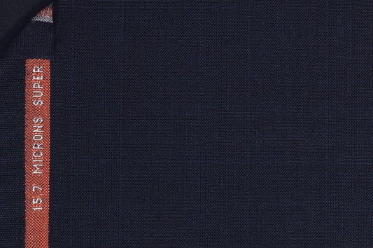Dormeuil Fabric Navy Check 100% Wool (Ref-843473)
