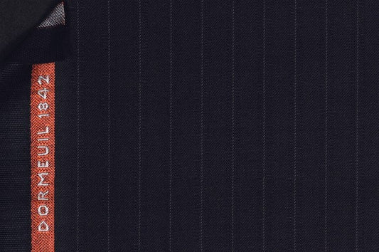 Dormeuil Fabric Navy Stripe 100% Wool (Ref-843474)