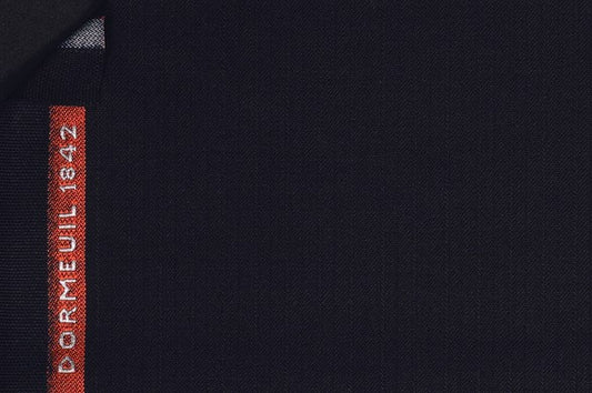 Dormeuil Fabric Navy Semi Plain 100% Wool (Ref-843476)