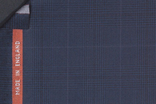 Dormeuil Fabric Blue Check 100% Wool (Ref-843478)