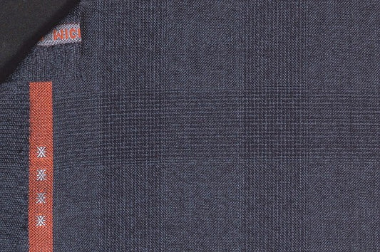 Dormeuil Fabric Blue Check 100% Wool (Ref-843482)