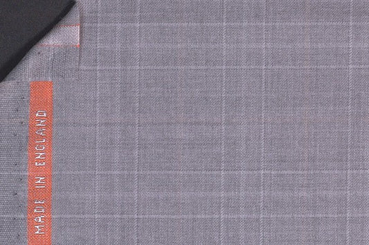 Dormeuil Fabric Grey Check 100% Wool (Ref-843484)