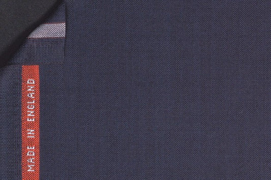 Dormeuil Fabric Blue Semi Plain 100% Wool (Ref-843486)