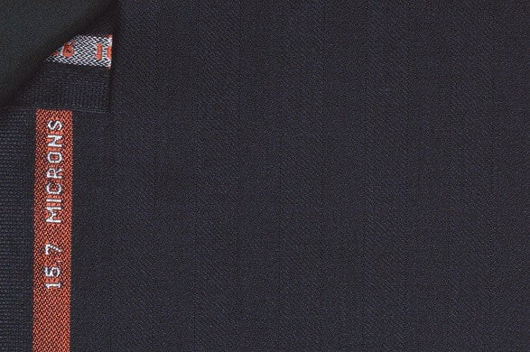 Dormeuil Fabric Navy Herringbone 100% Wool (Ref-844025)