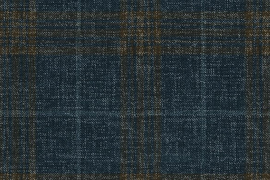 Dormeuil Fabric Navy Check 55% Wool 45% Silk (Ref-880060)