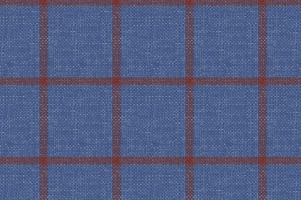 Dormeuil Fabric Blue Check 67% Wool 27% Silk 6% Linen (Ref-880078)