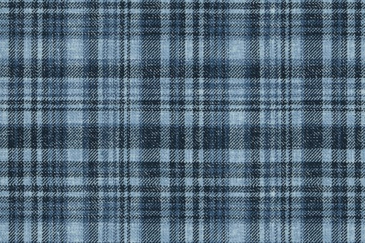 Dormeuil Fabric Blue Check 55% Wool 45% Silk (Ref-880082)