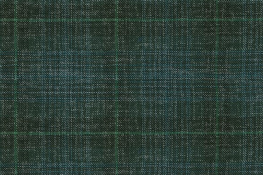 Dormeuil Fabric Green Check 55% Wool 45% Silk (Ref-880113)