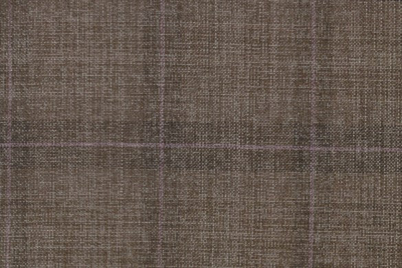 Dormeuil Fabric Brown Check 55% Wool 45% Silk (Ref-880114)