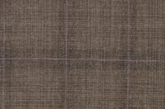 Dormeuil Fabric Brown Check 55% Wool 45% Silk (Ref-880114)