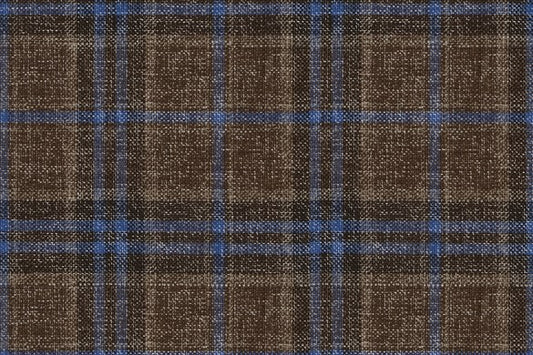Dormeuil Fabric Brown Check 55% Wool 45% Silk (Ref-880118)