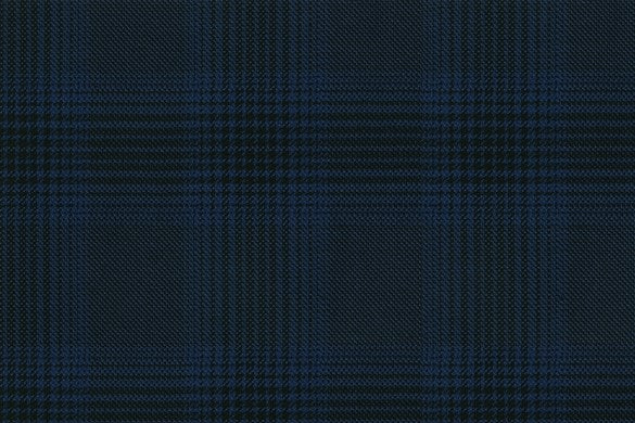Dormeuil Fabric Navy Check 55% Wool 45% Silk (Ref-880120)