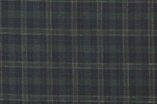 Dormeuil Fabric Green Check 55% Wool 45% Silk (Ref-880122)