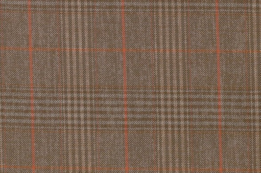 Dormeuil Fabric Brown Check 55% Wool 45% Silk (Ref-880130)