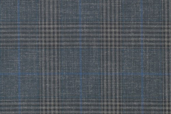 Dormeuil Fabric Green Check 55% Wool 45% Silk (Ref-880131)