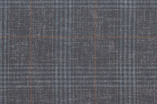 Dormeuil Fabric Blue Check 55% Wool 45% Silk (Ref-880132)