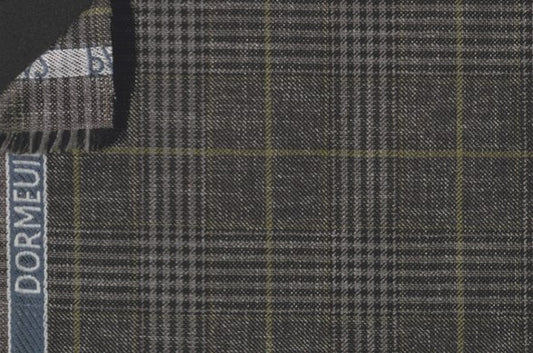 Dormeuil Fabric Grey Check 55% Wool 45% Silk (Ref-880133)