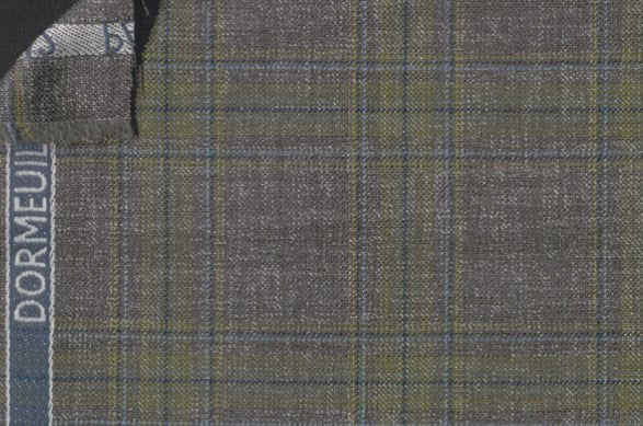 Dormeuil Fabric Grey Check 55% Wool 45% Silk (Ref-880134)