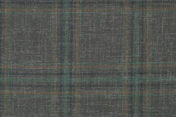 Dormeuil Fabric Green Check 55% Wool 45% Silk (Ref-880135)