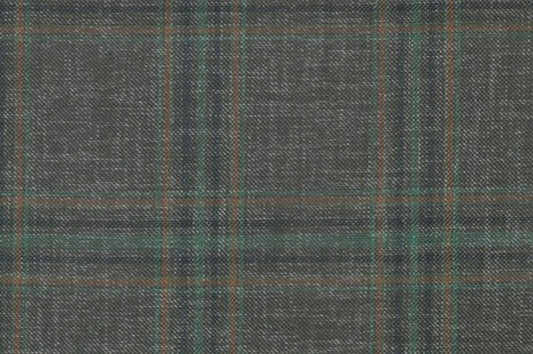 Dormeuil Fabric Green Check 55% Wool 45% Silk (Ref-880135)