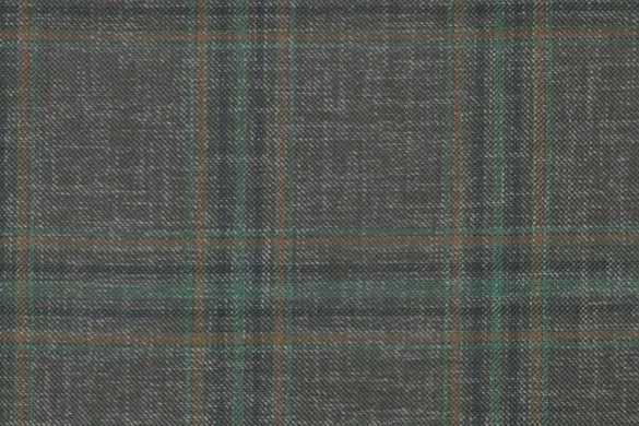 Dormeuil Fabric Green Check 55% Wool 45% Silk (Ref-880135)