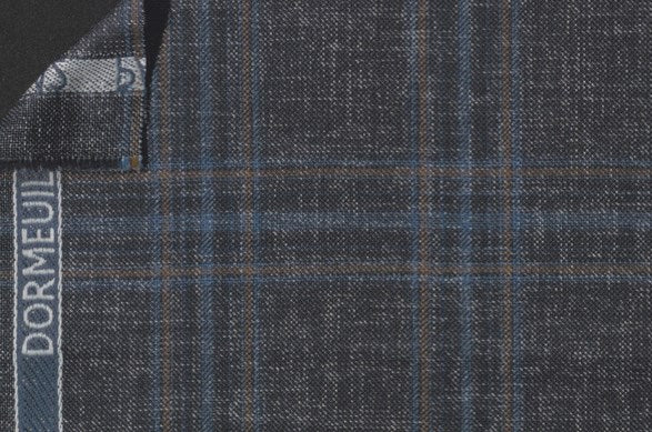 Dormeuil Fabric Blue Check 55% Wool 45% Silk (Ref-880137)