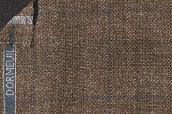 Dormeuil Fabric Brown Check 55% Wool 45% Silk (Ref-880138)