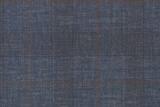 Dormeuil Fabric Blue Check 55% Wool 45% Silk (Ref-880139)