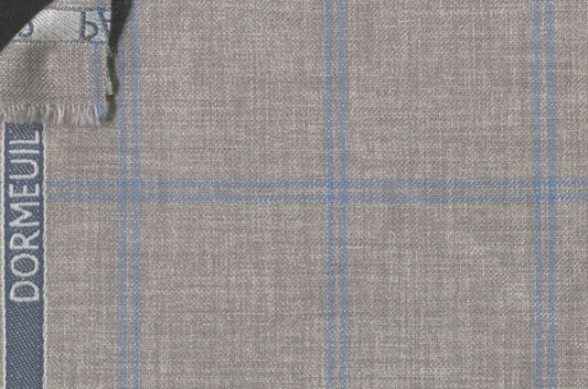 Dormeuil Fabric Grey Check 55% Wool 45% Silk (Ref-880140)