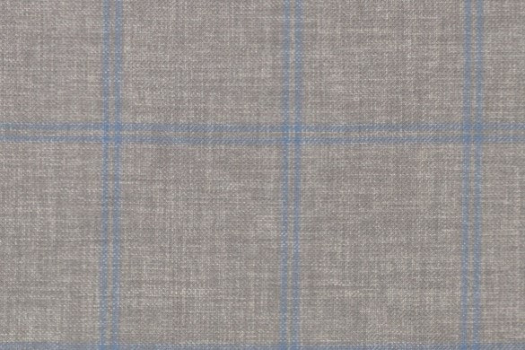 Dormeuil Fabric Grey Check 55% Wool 45% Silk (Ref-880140)