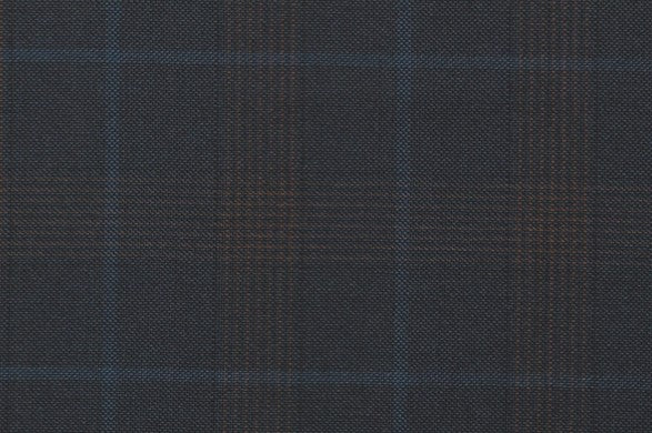 Dormeuil Fabric Navy Check 55% Wool 45% Silk (Ref-880142)