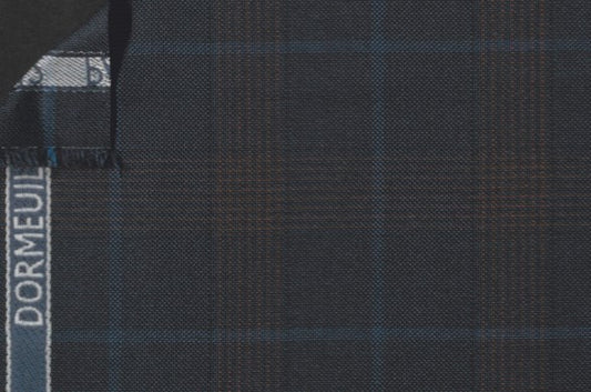 Dormeuil Fabric Blue Check 55% Wool 45% Silk (Ref-880142)