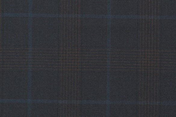 Dormeuil Fabric Blue Check 55% Wool 45% Silk (Ref-880142)