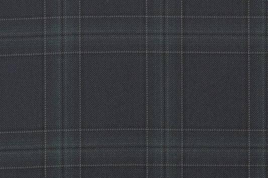 Dormeuil Fabric Navy Check 55% Wool 45% Silk (Ref-880143)