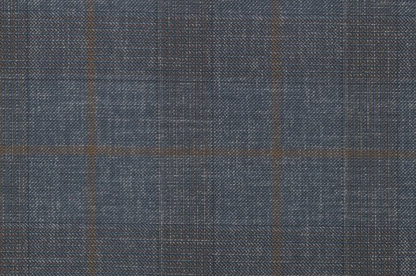 Dormeuil Fabric Blue Check 55% Wool 45% Silk (Ref-880144)