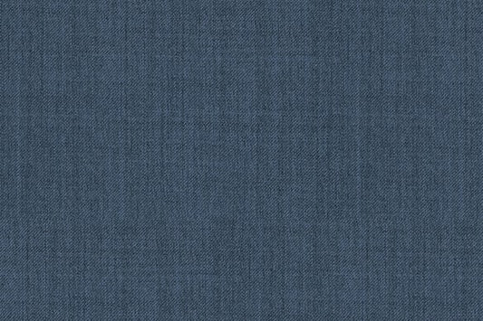 Dormeuil Fabric Blue Plain 96% Wool 4% Silk (Ref-881056)